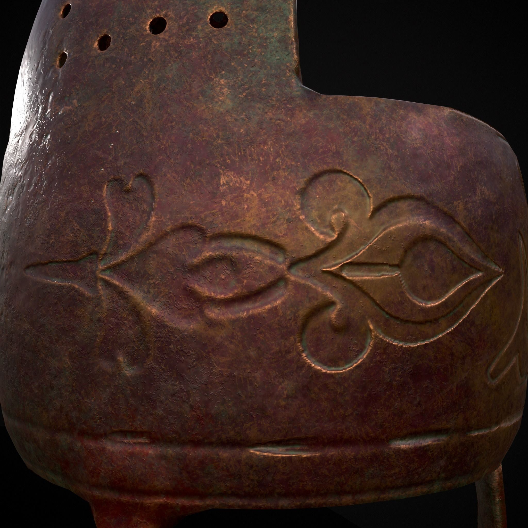 Engraved Metal Perfume Holder Low-poly 3D model_15