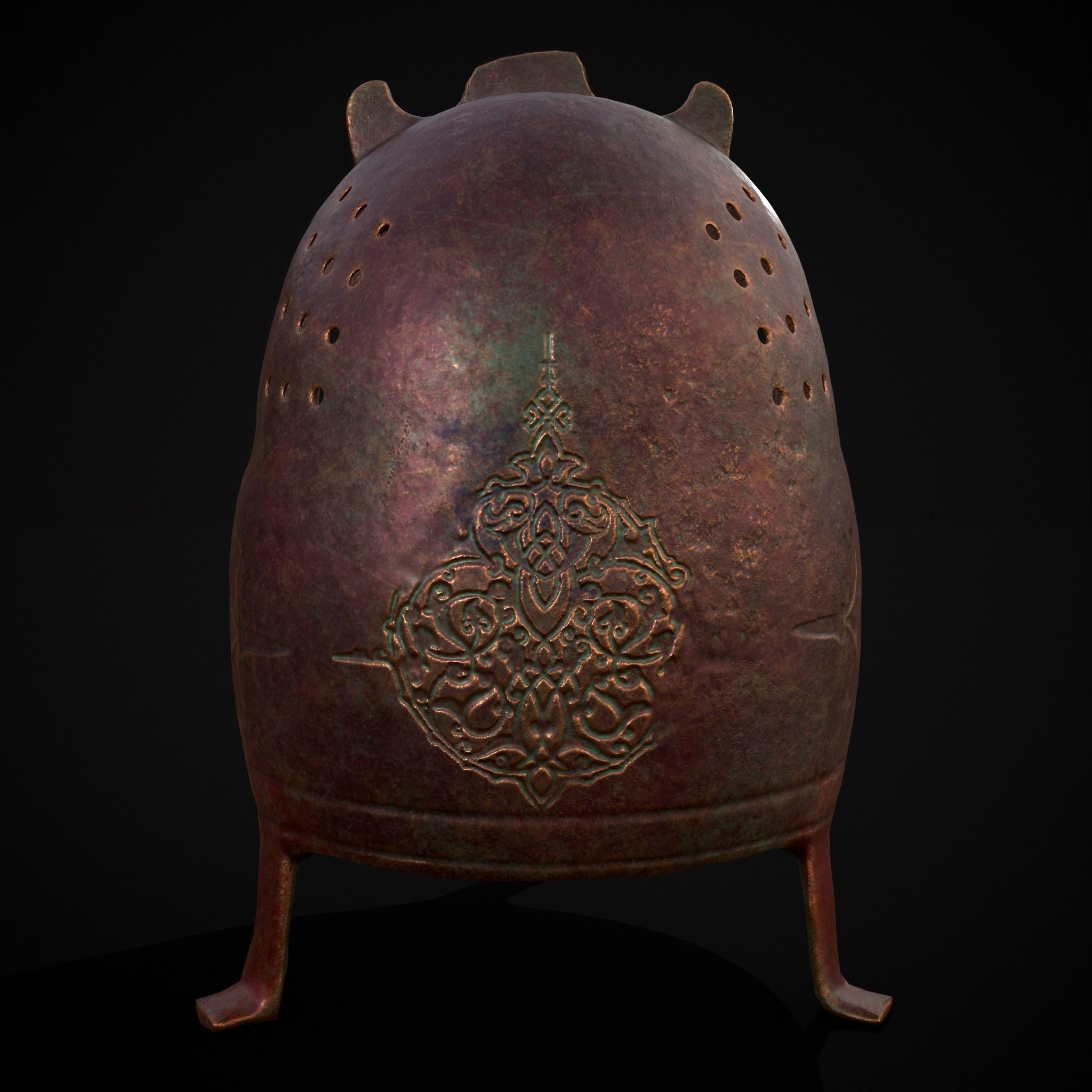 Engraved Metal Perfume Holder Low-poly 3D model_7