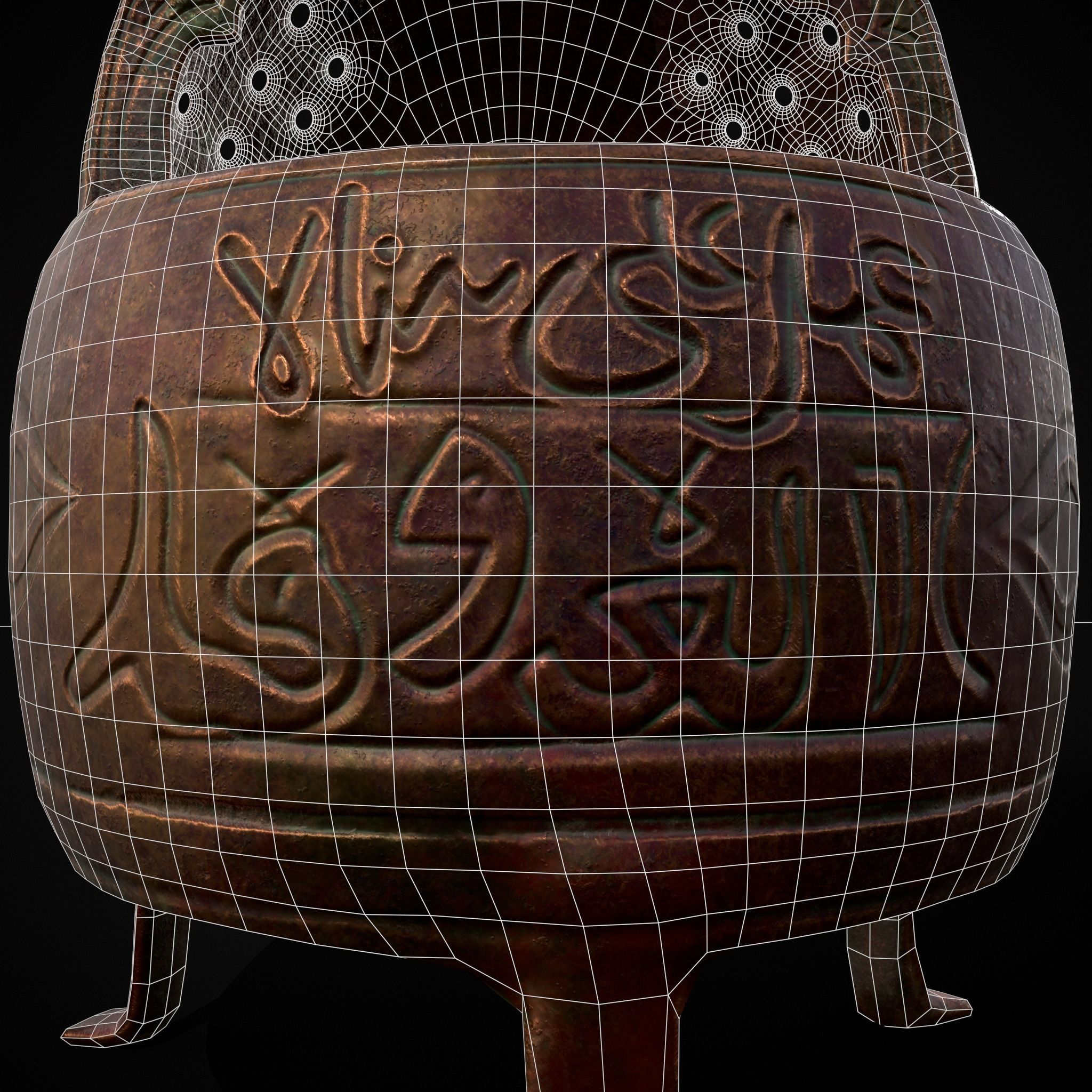 Engraved Metal Perfume Holder Low-poly 3D model_18