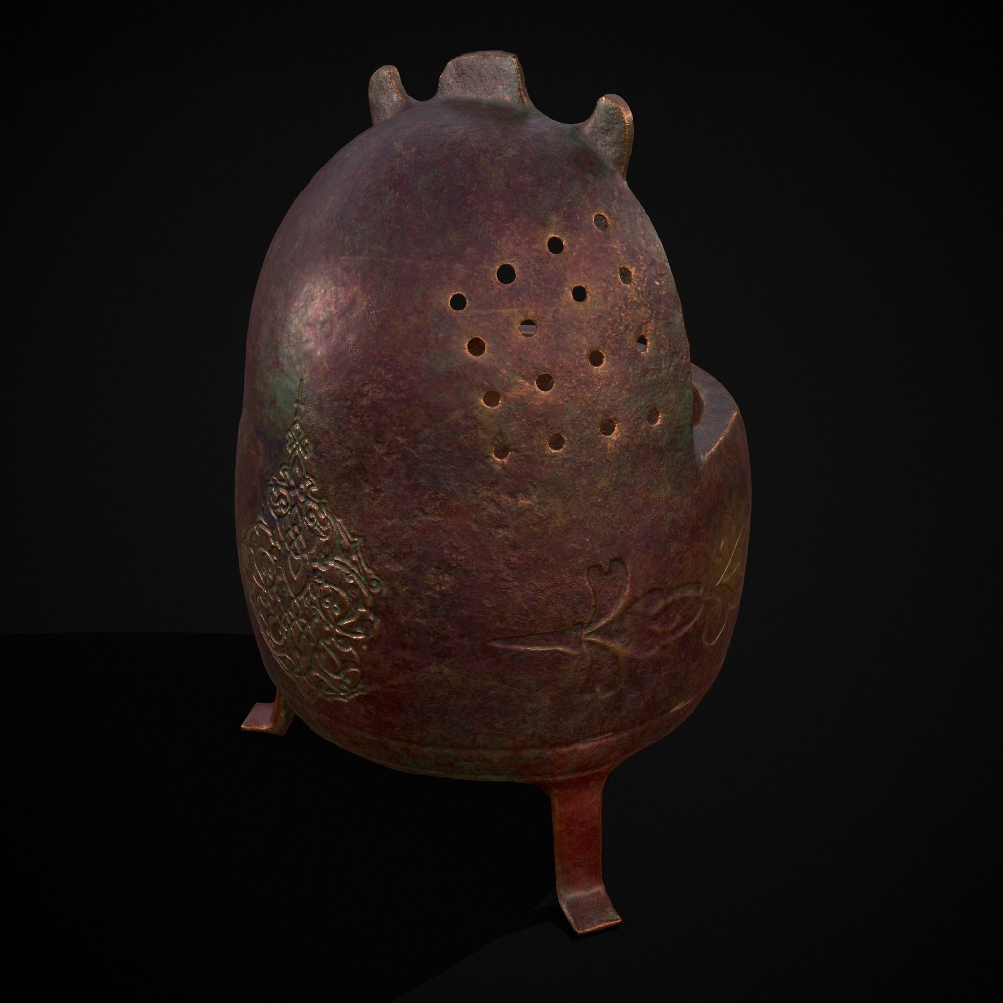 Engraved Metal Perfume Holder Low-poly 3D model_21