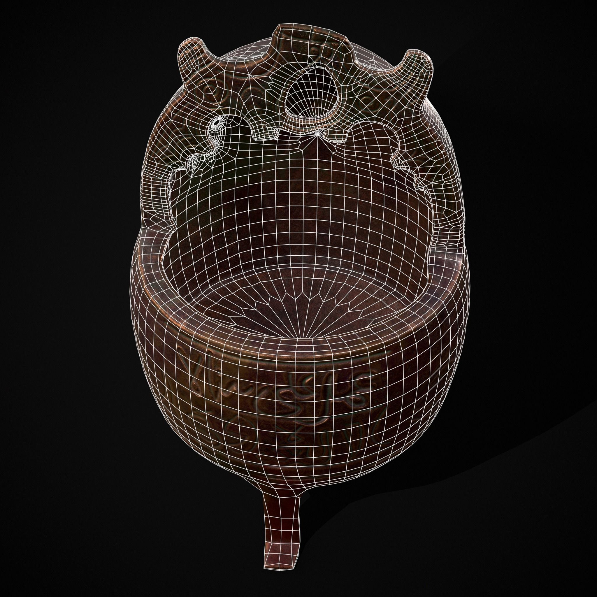 Engraved Metal Perfume Holder Low-poly 3D model_6