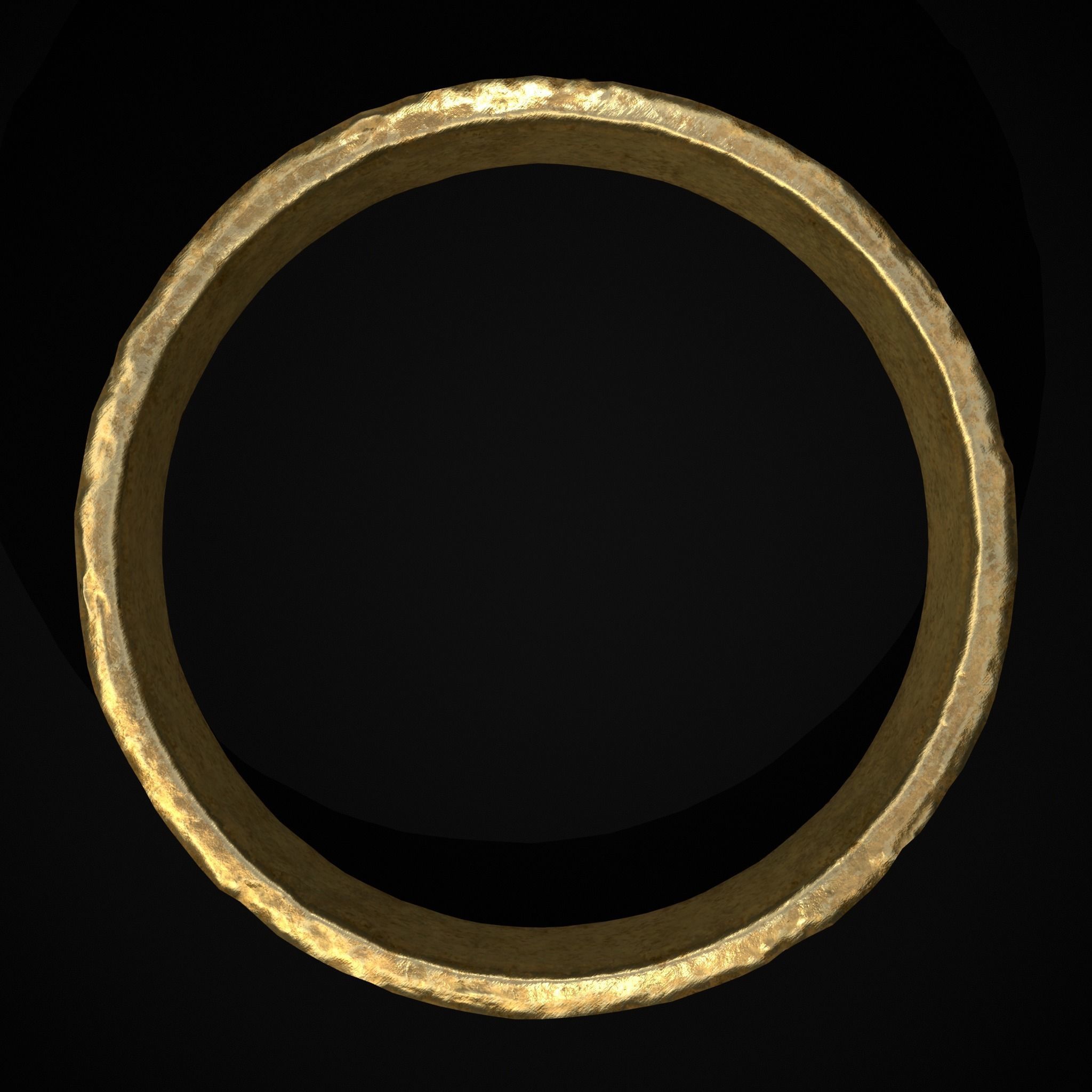 Engraved Medieval Flowers Ring Low-poly 3D model_17