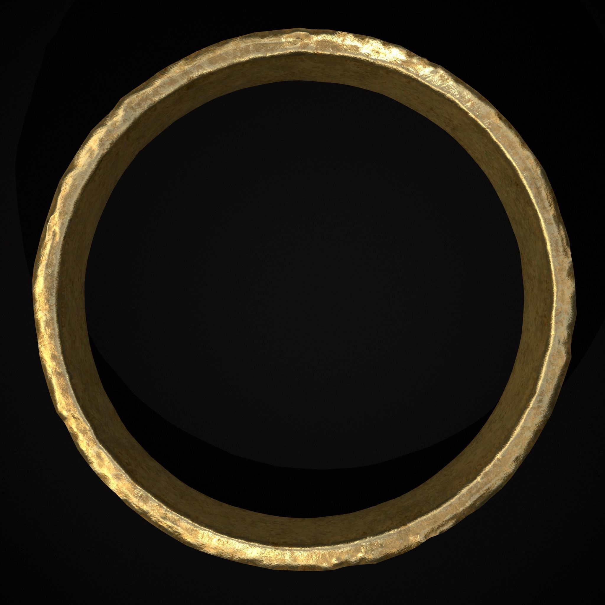 Engraved Medieval Flowers Ring Low-poly 3D model_3