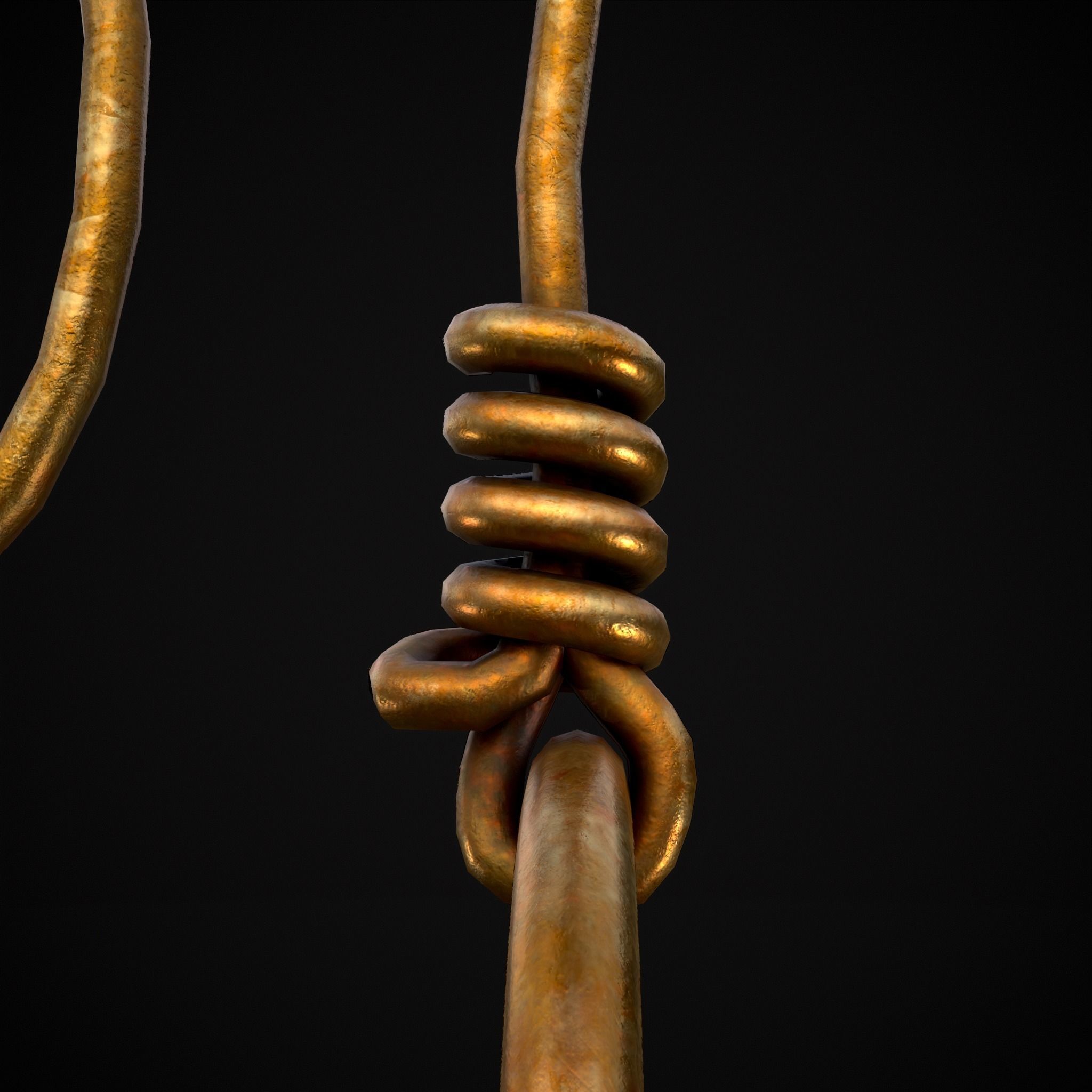 Pearl Loop Drop Earrings Low-poly 3D model_13