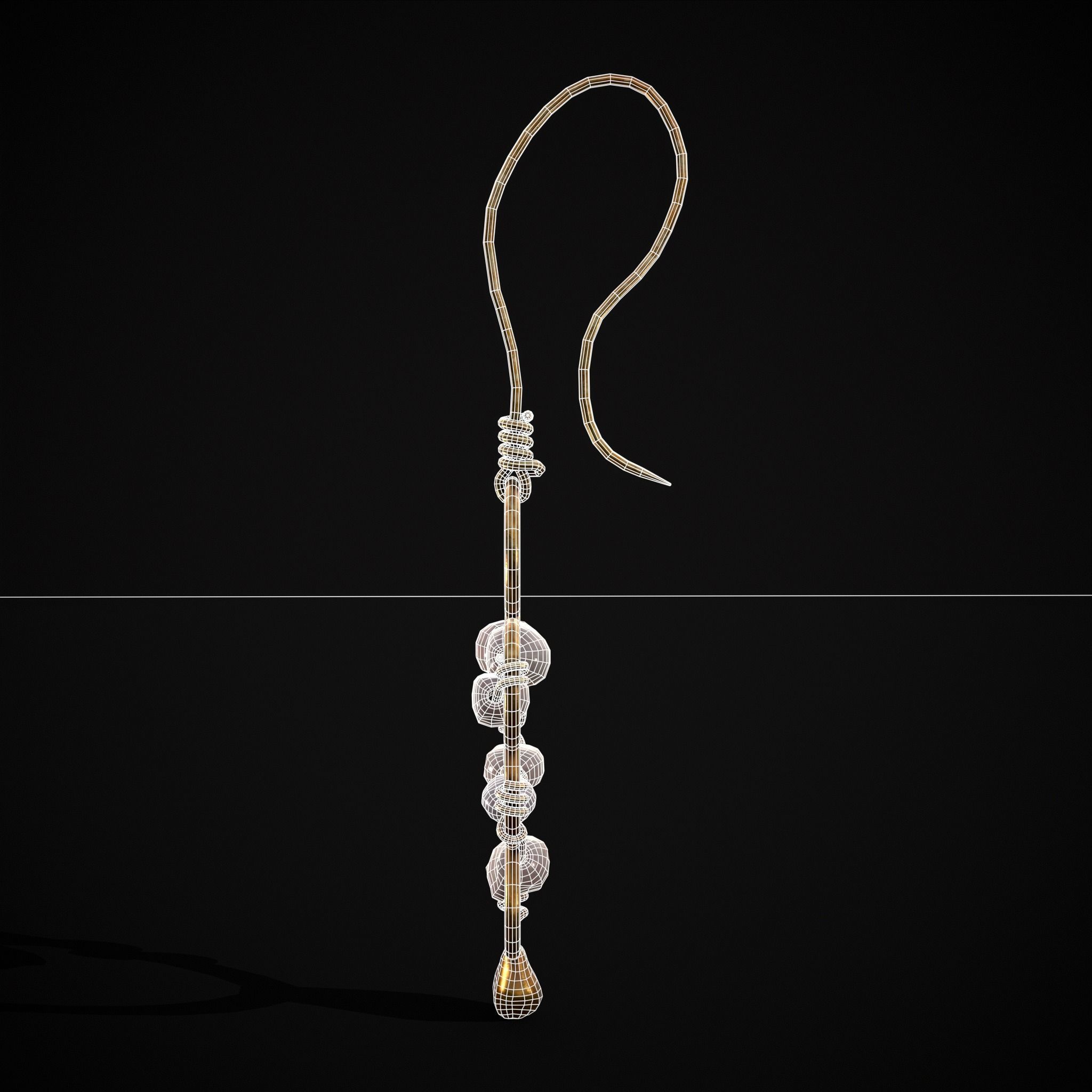 Pearl Loop Drop Earrings Low-poly 3D model_32