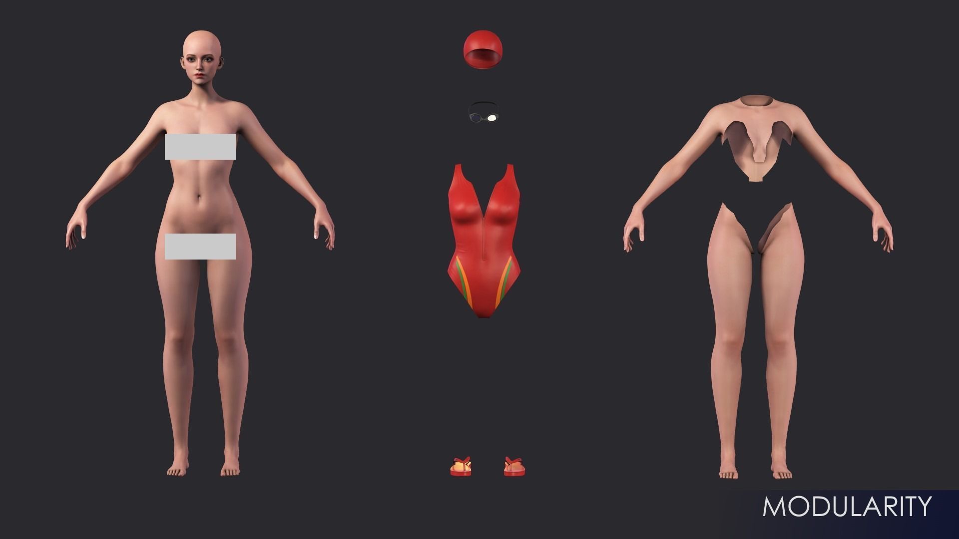 Streetwear Girl 3-12 - School Wear Girls Pack Game-Ready Low-poly 3D model_28