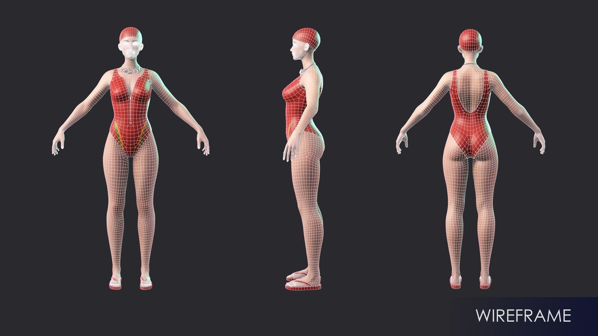 Streetwear Girl 3-12 - School Wear Girls Pack Game-Ready Low-poly 3D model_6