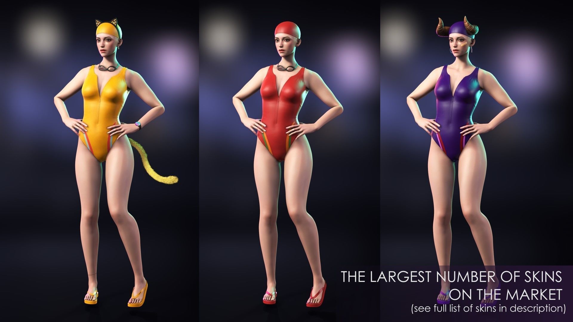 Streetwear Girl 3-12 - School Wear Girls Pack Game-Ready Low-poly 3D model_4