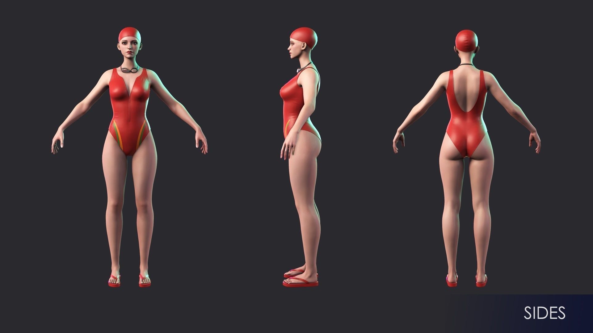 Streetwear Girl 3-12 - School Wear Girls Pack Game-Ready Low-poly 3D model_5