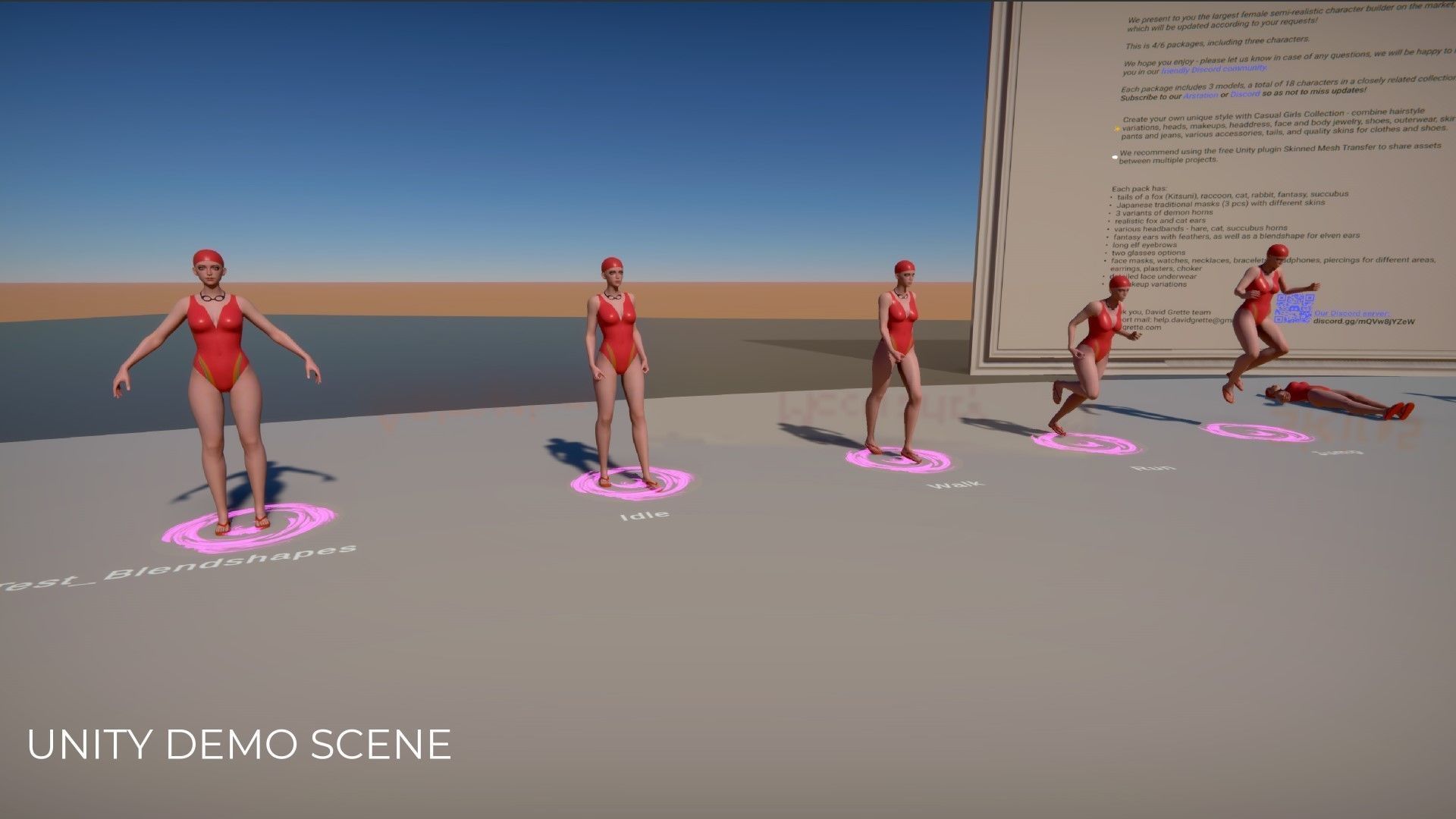 Streetwear Girl 3-12 - School Wear Girls Pack Game-Ready Low-poly 3D model_30