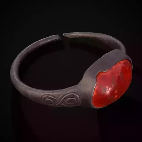 Viking Garnet Ring Low-poly 3D model