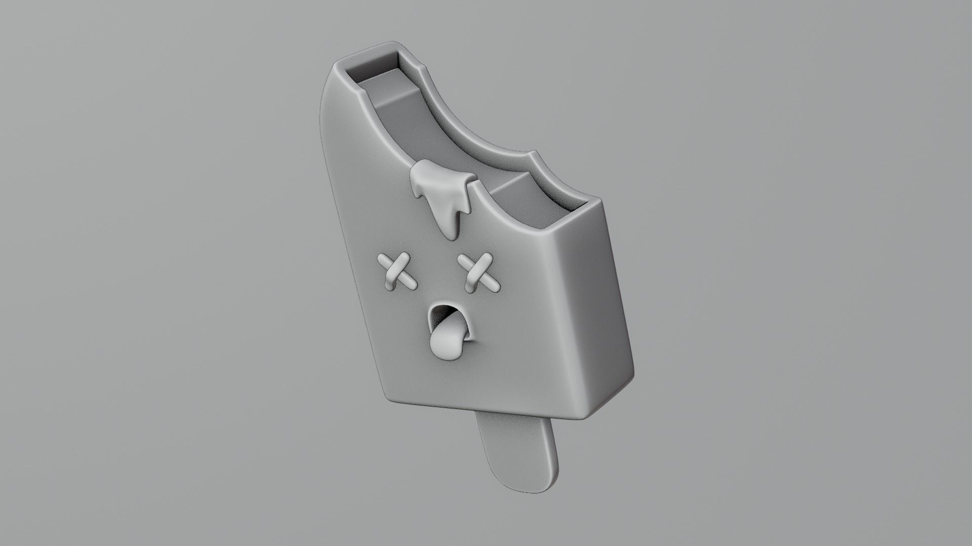 Stylized Melting Ice Cream Popsicle Character Model 3D model_5