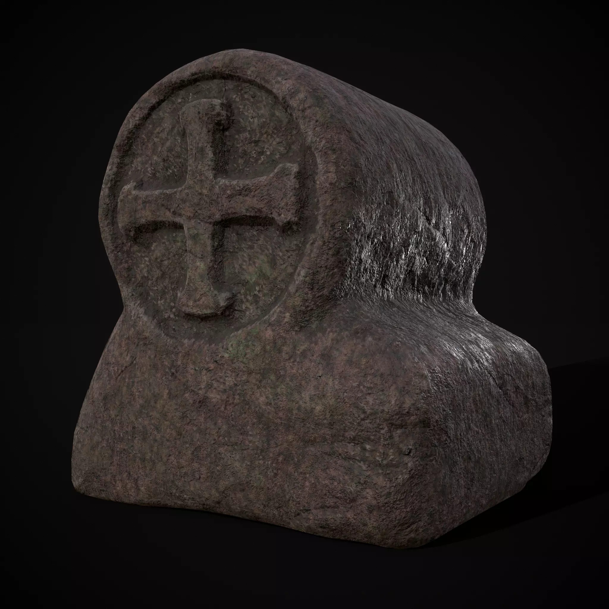 Short Cross Headstone Low-poly 3D model