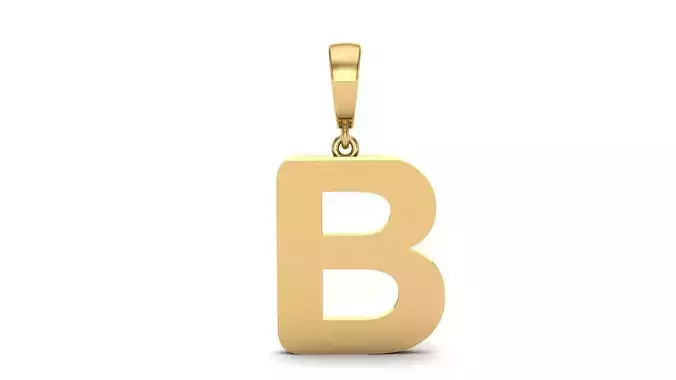 Pendant Alphabet Letter 15 mm Arial Rounded B