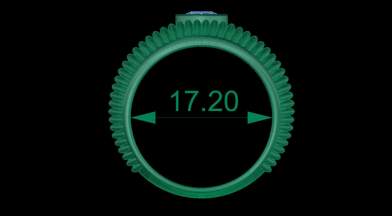 Tube Texture Ring with Center Round Gem 5 mm 3D print model_13