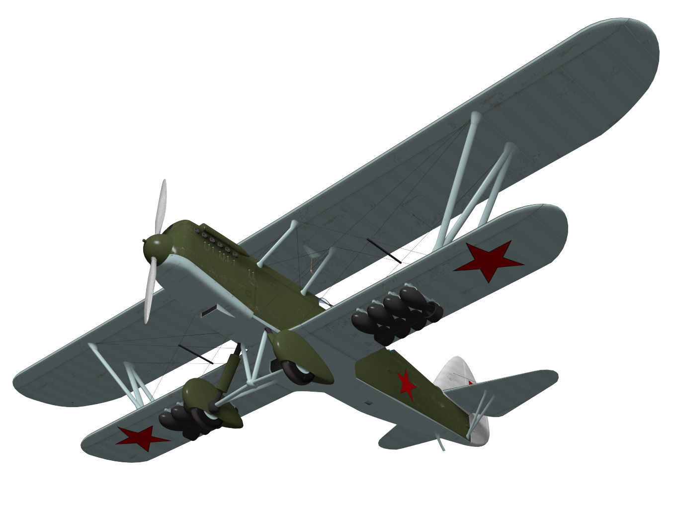 Polikarpov R-Z 3D model_3