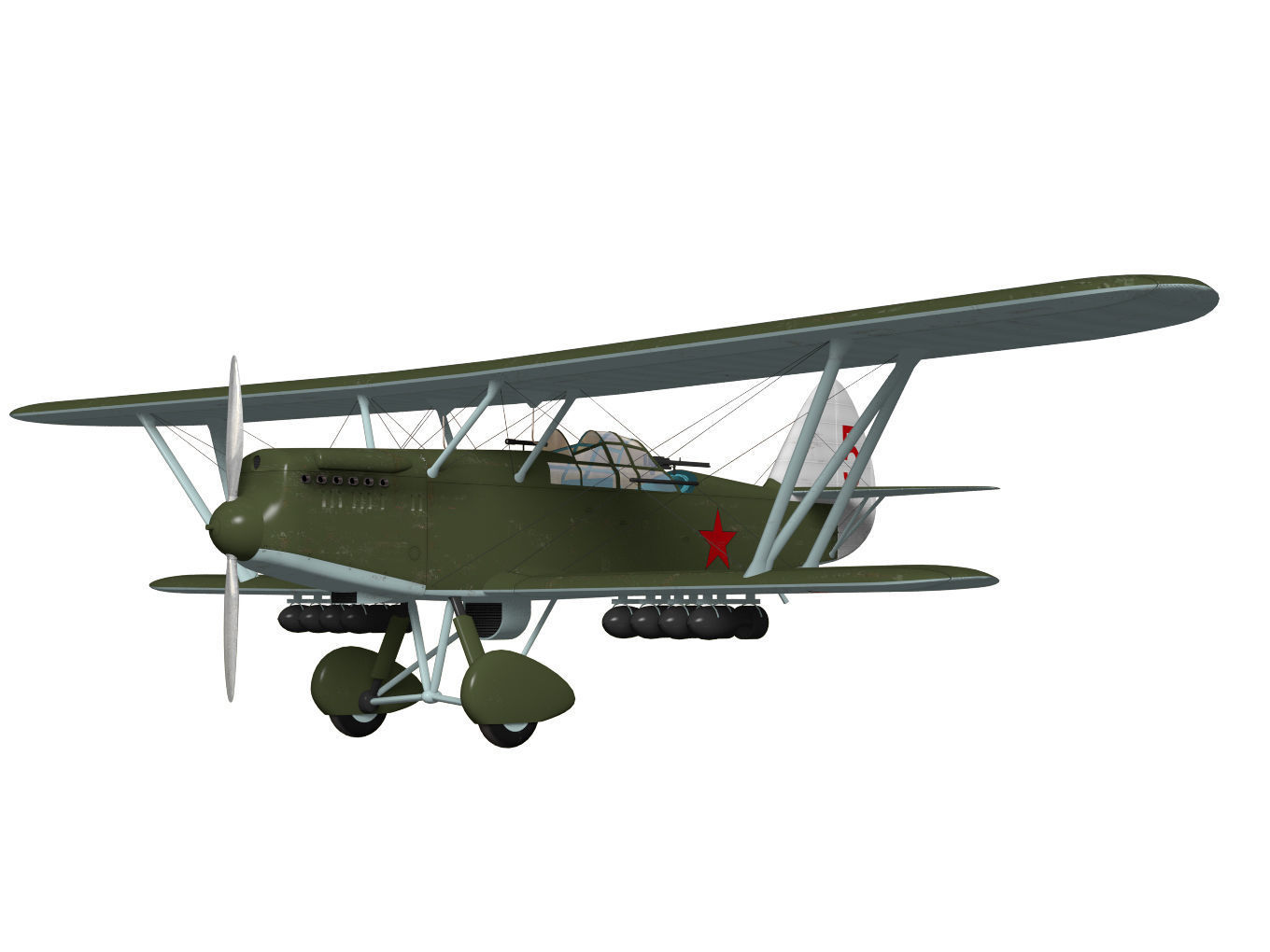 Polikarpov R-Z 3D model_2
