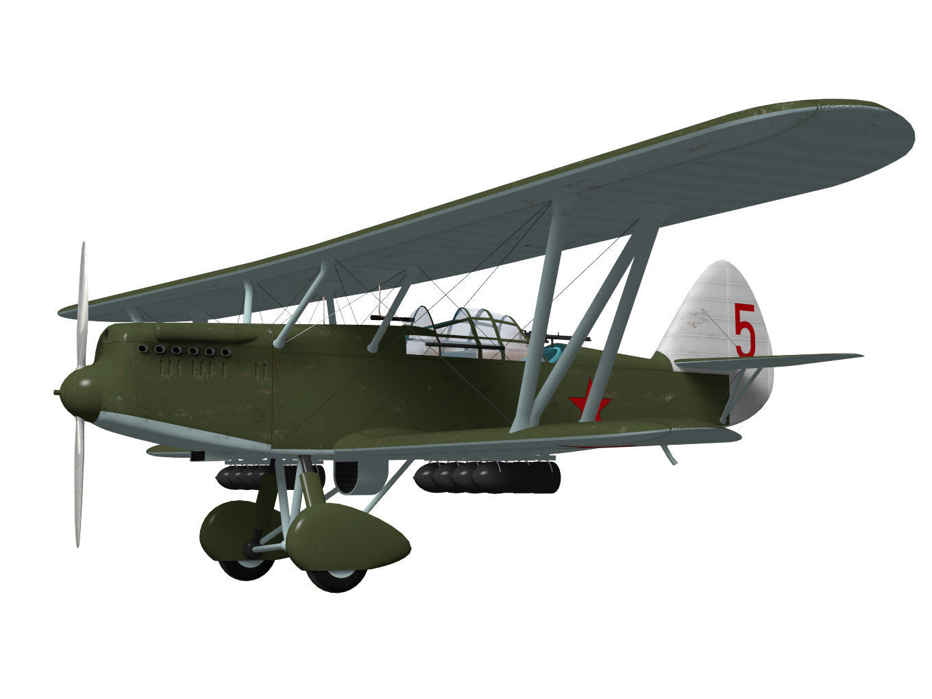 Polikarpov R-Z 3D model_4