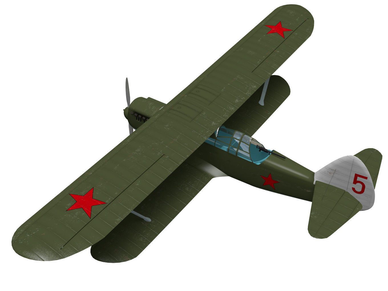 Polikarpov R-Z 3D model_1