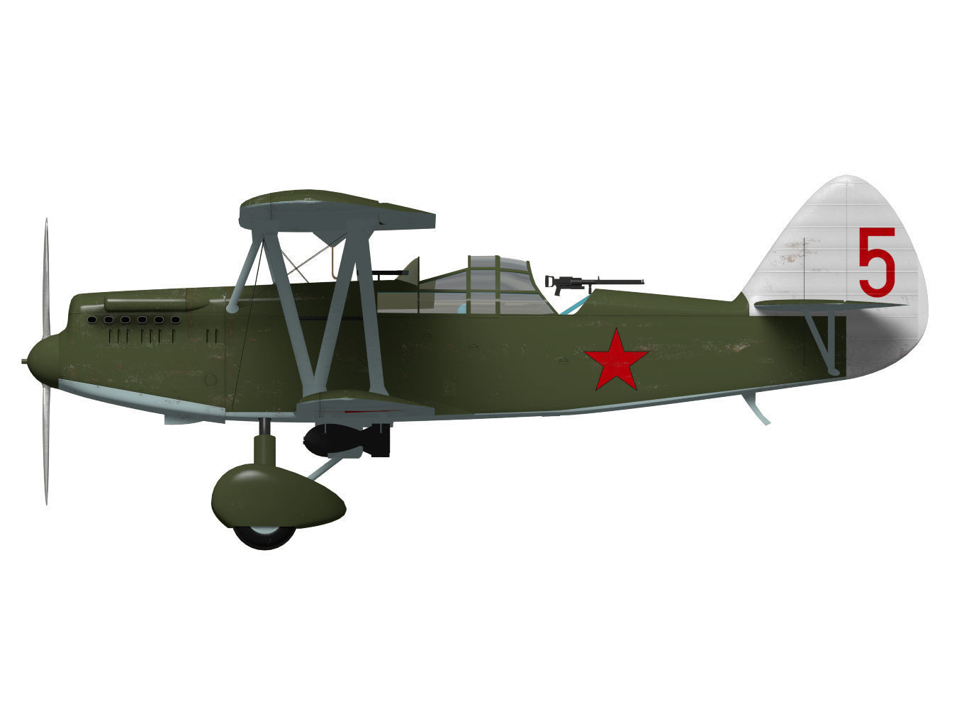 Polikarpov R-Z 3D model_6