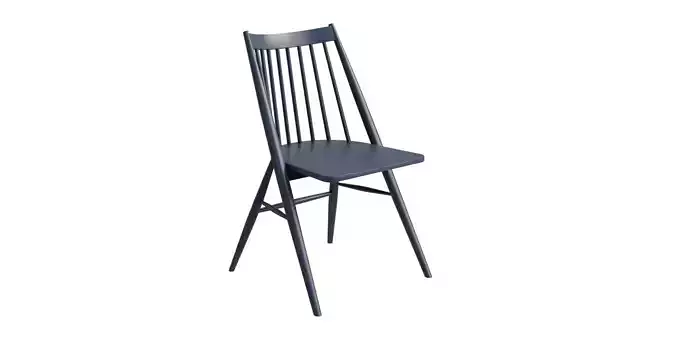 Blue Paint Wooden Chair Low-poly 3D model