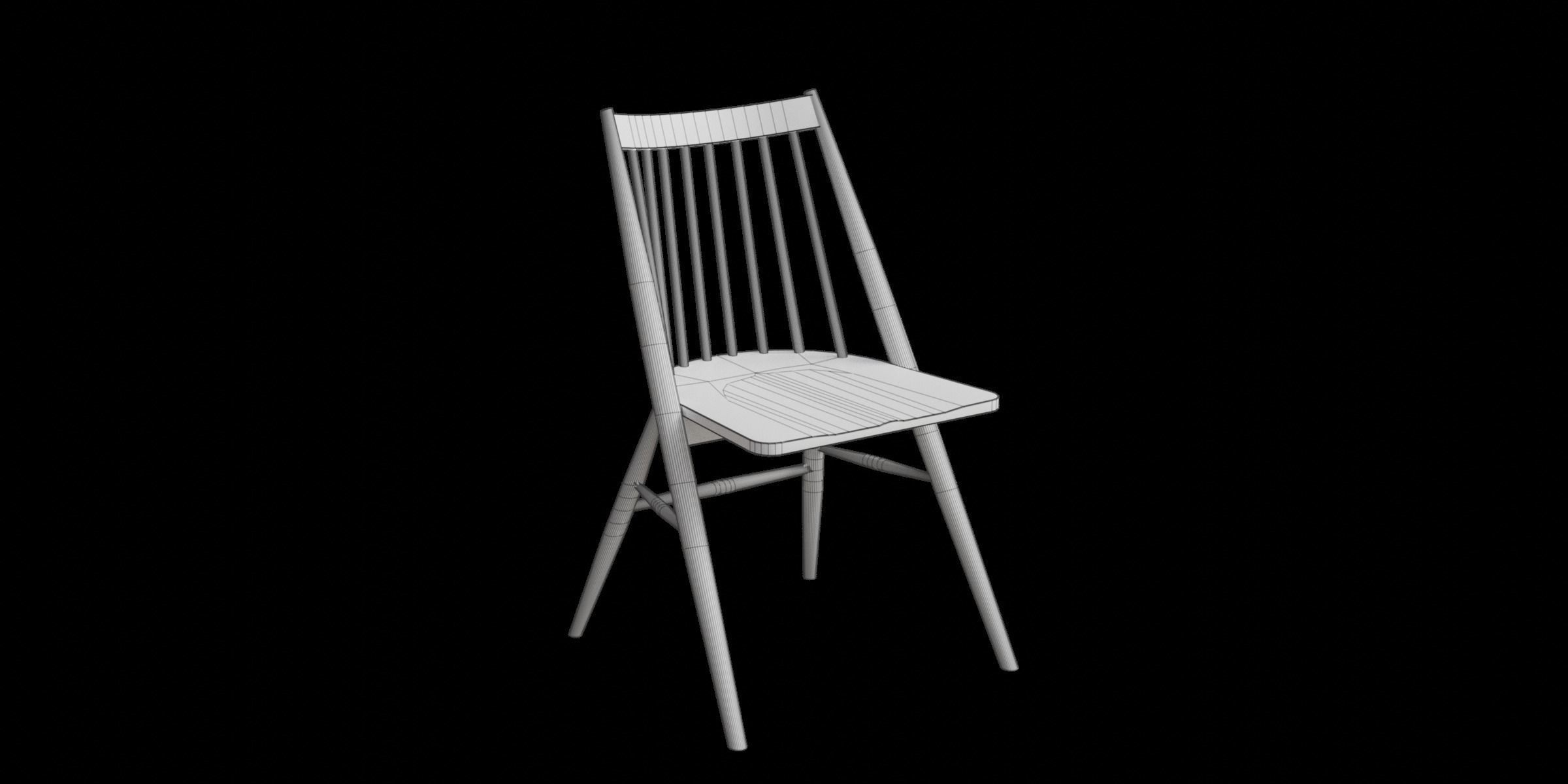3D model Blue Paint Wooden Chair VR / AR / lowpoly CGTrader