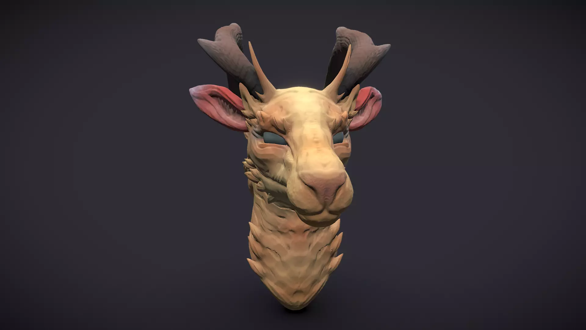 Deer Dragon Bust Sculpt 3D model