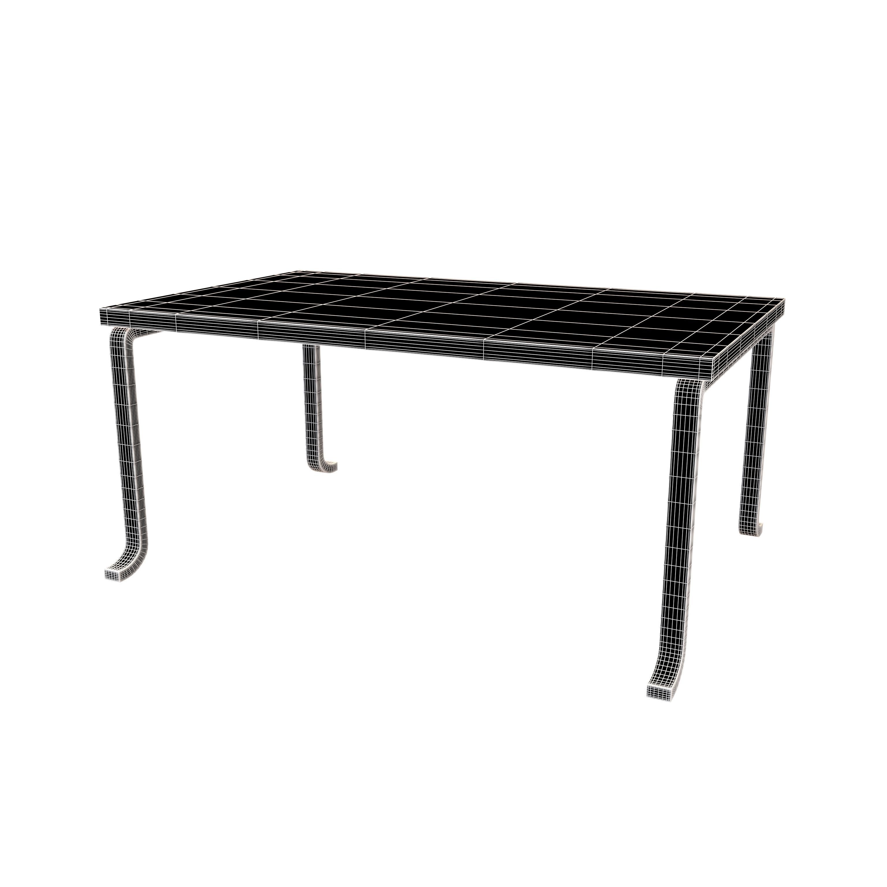 Wood Table V2 001 Low-poly 3D model_4