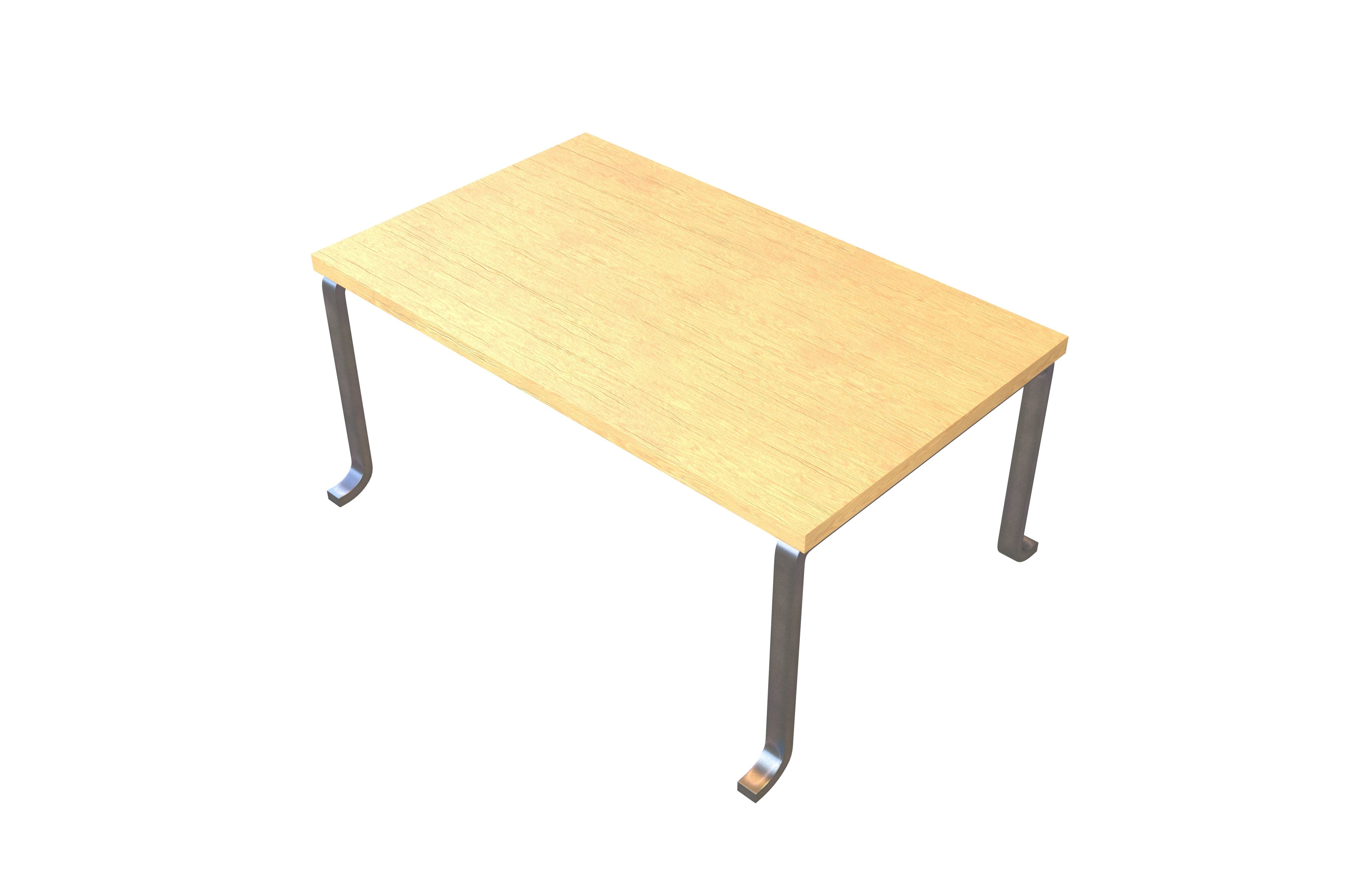 Wood Table V2 001 Low-poly 3D model_2