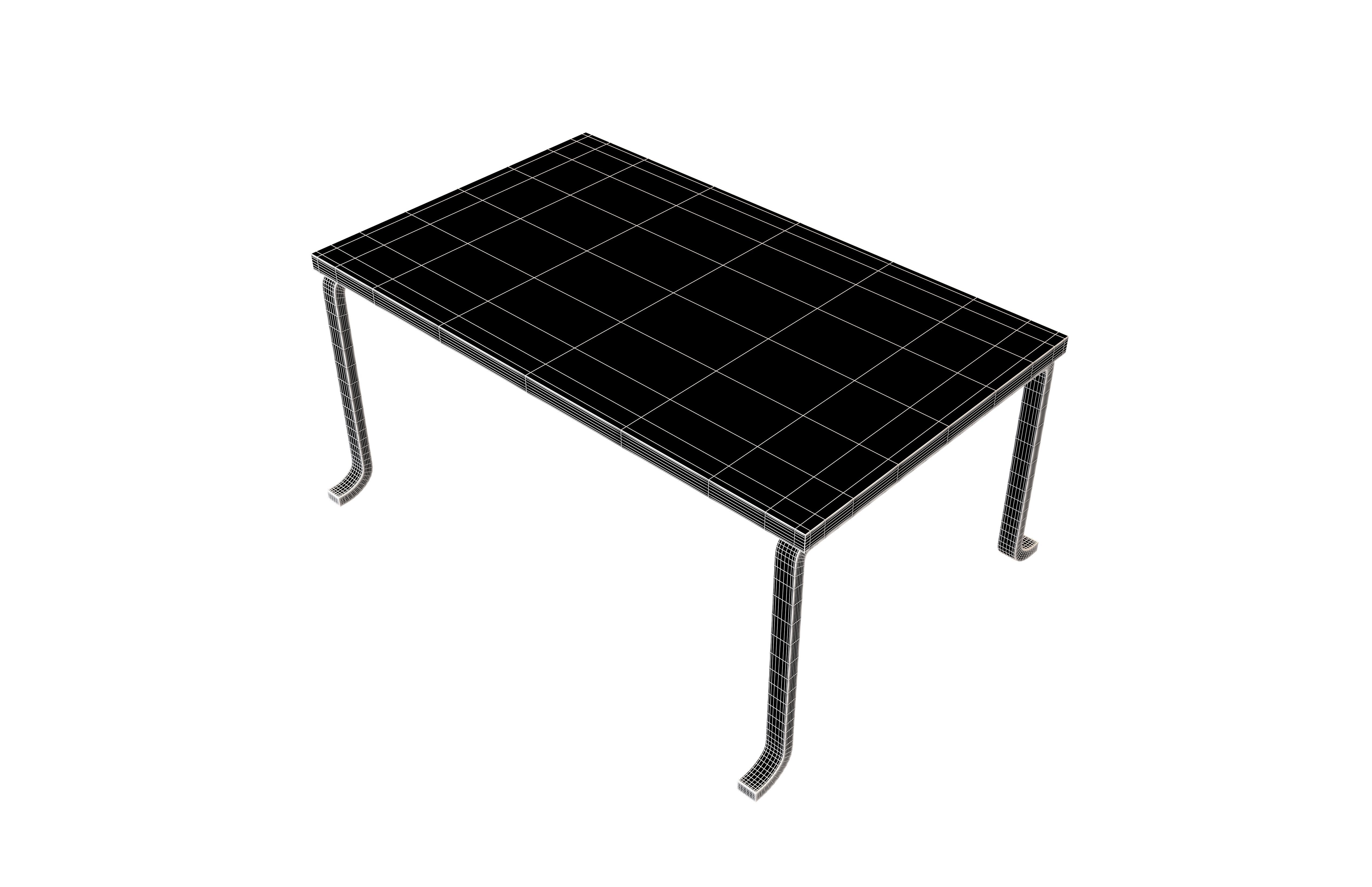 Wood Table V2 001 Low-poly 3D model_6