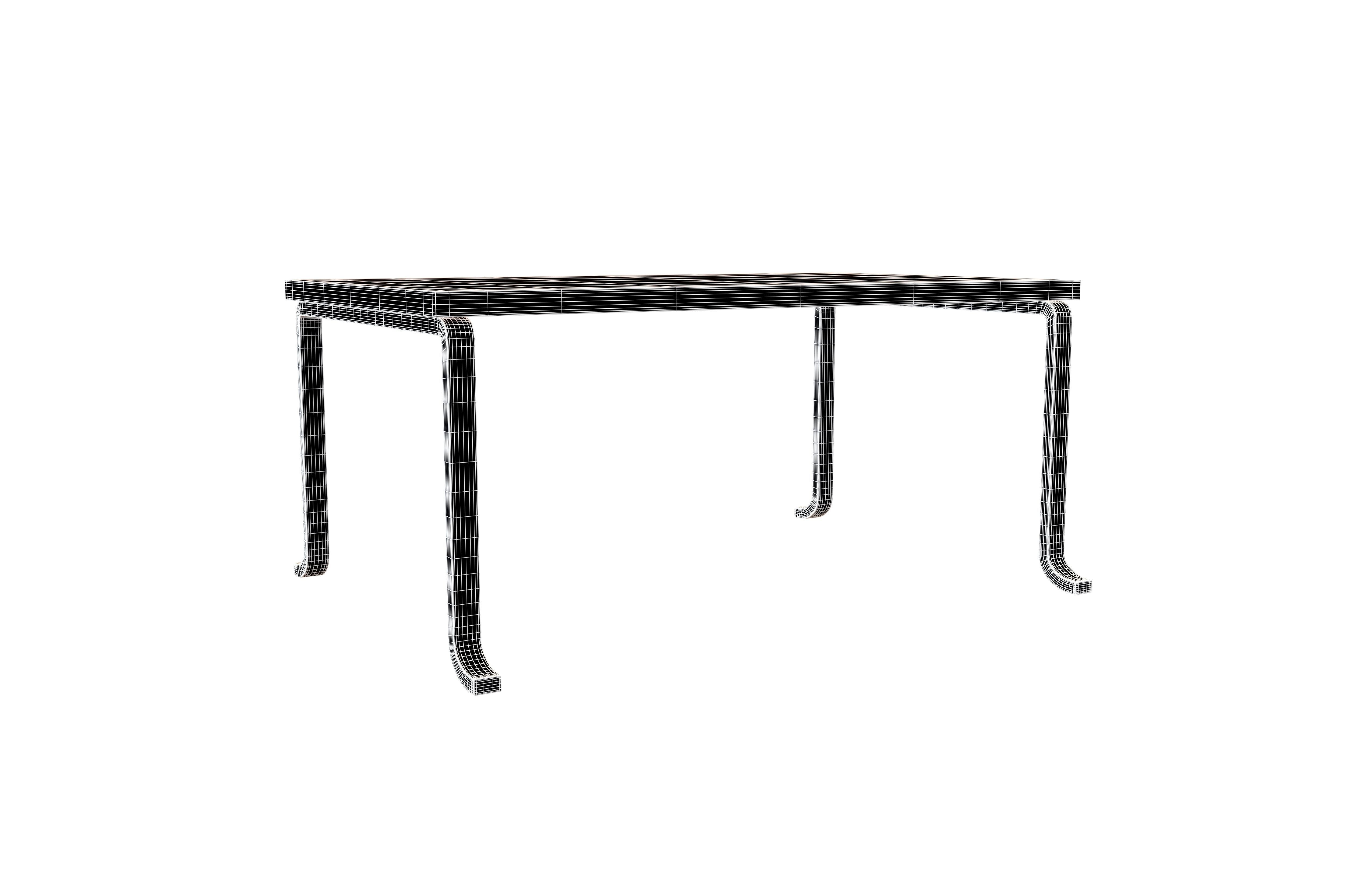 Wood Table V2 001 Low-poly 3D model_5