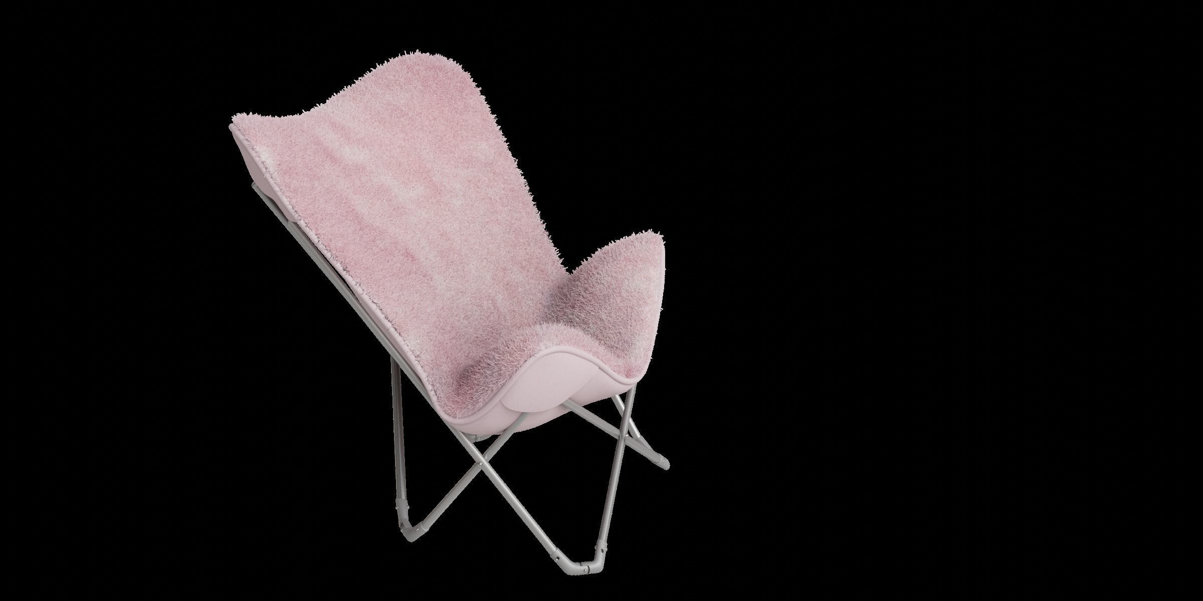 Pink Fur Arm Chair 3D model_9