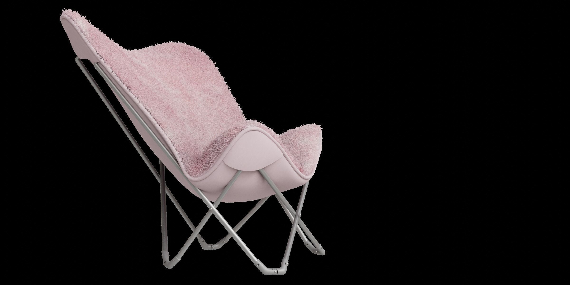 Pink Fur Arm Chair 3D model_5