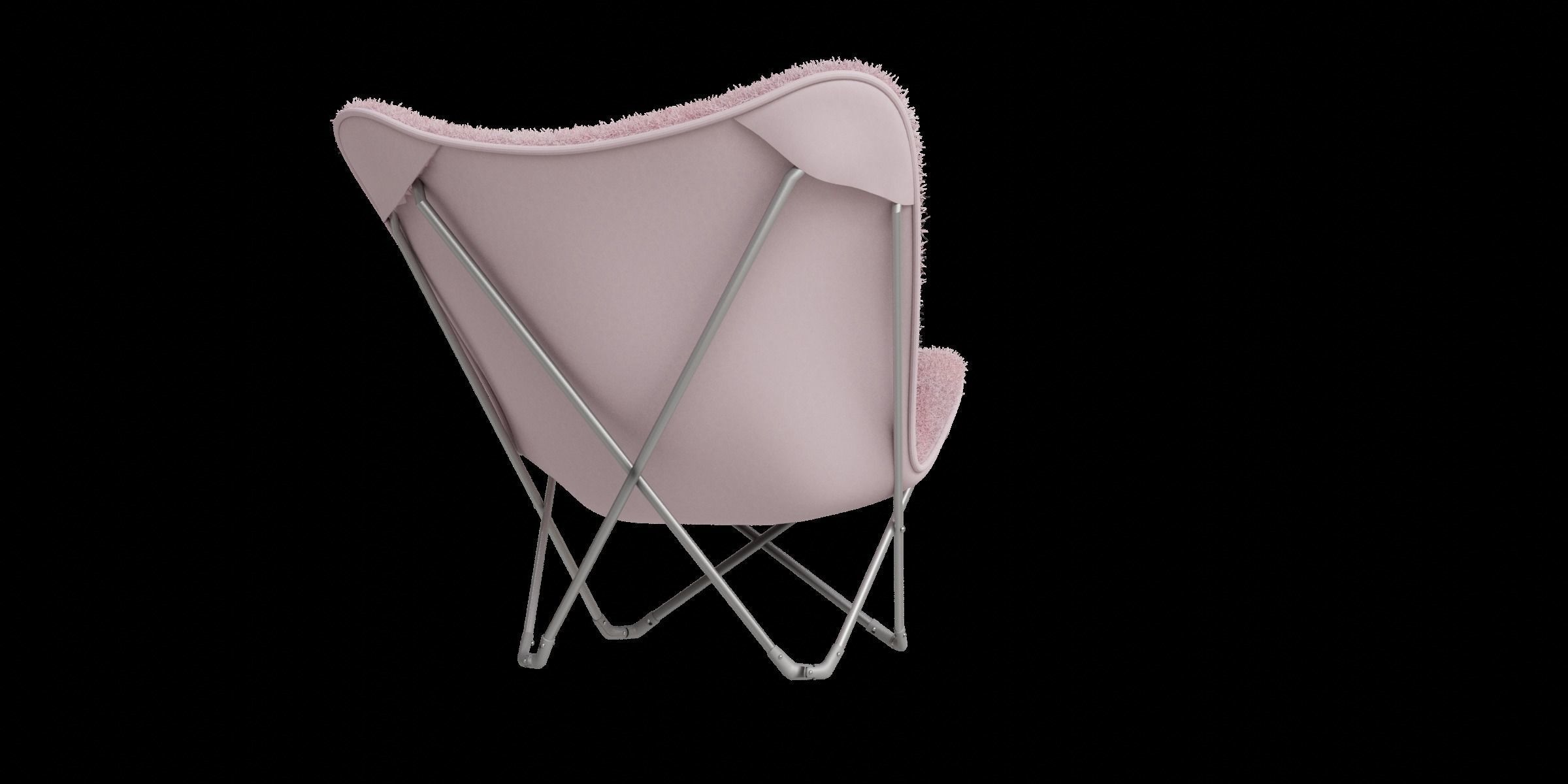 Pink Fur Arm Chair 3D model_6