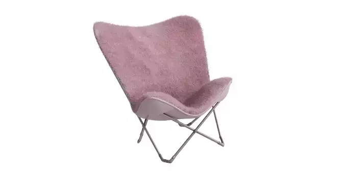 Pink Fur Arm Chair 3D model