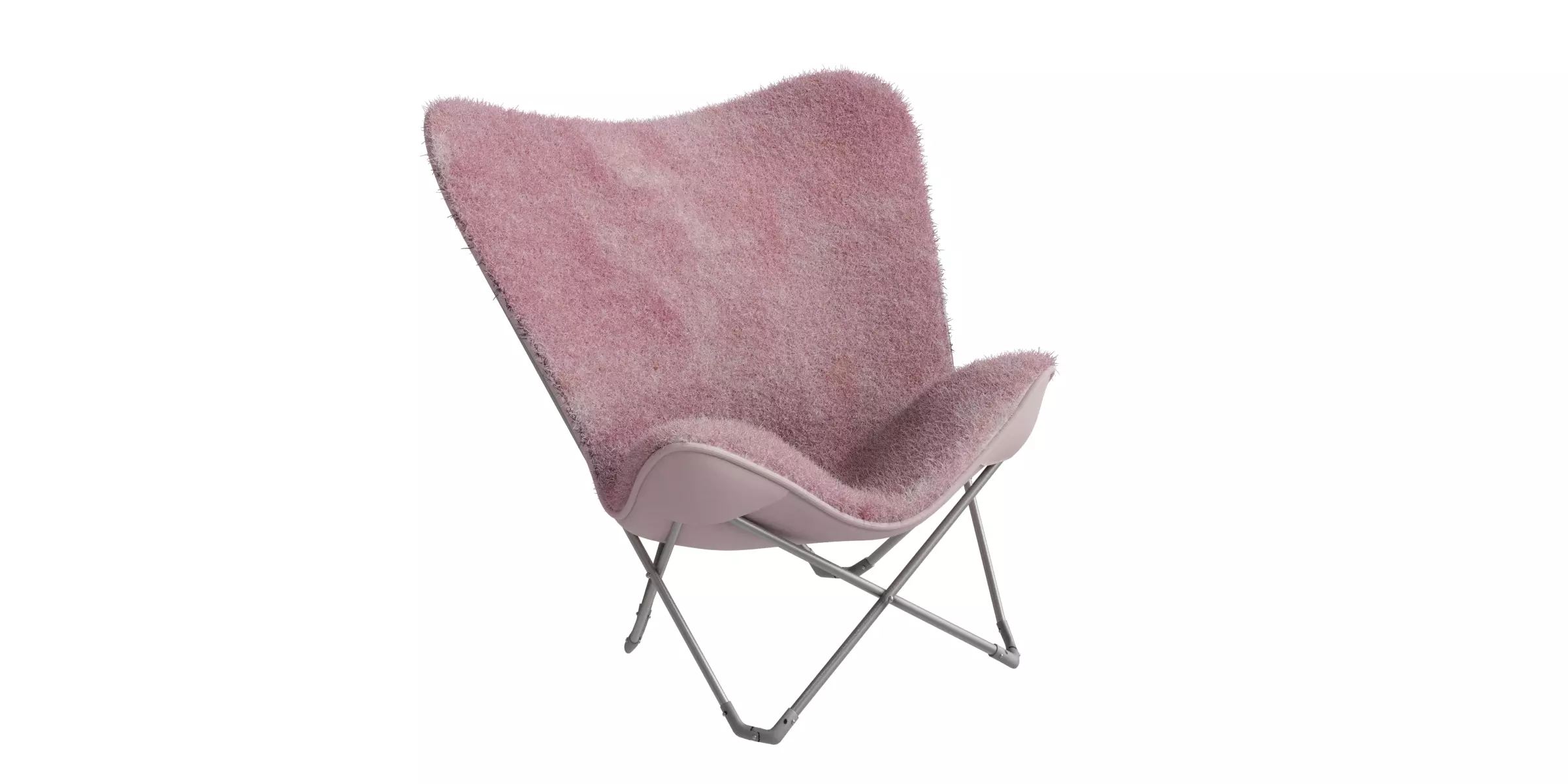 Pink Fur Arm Chair 3D model_0