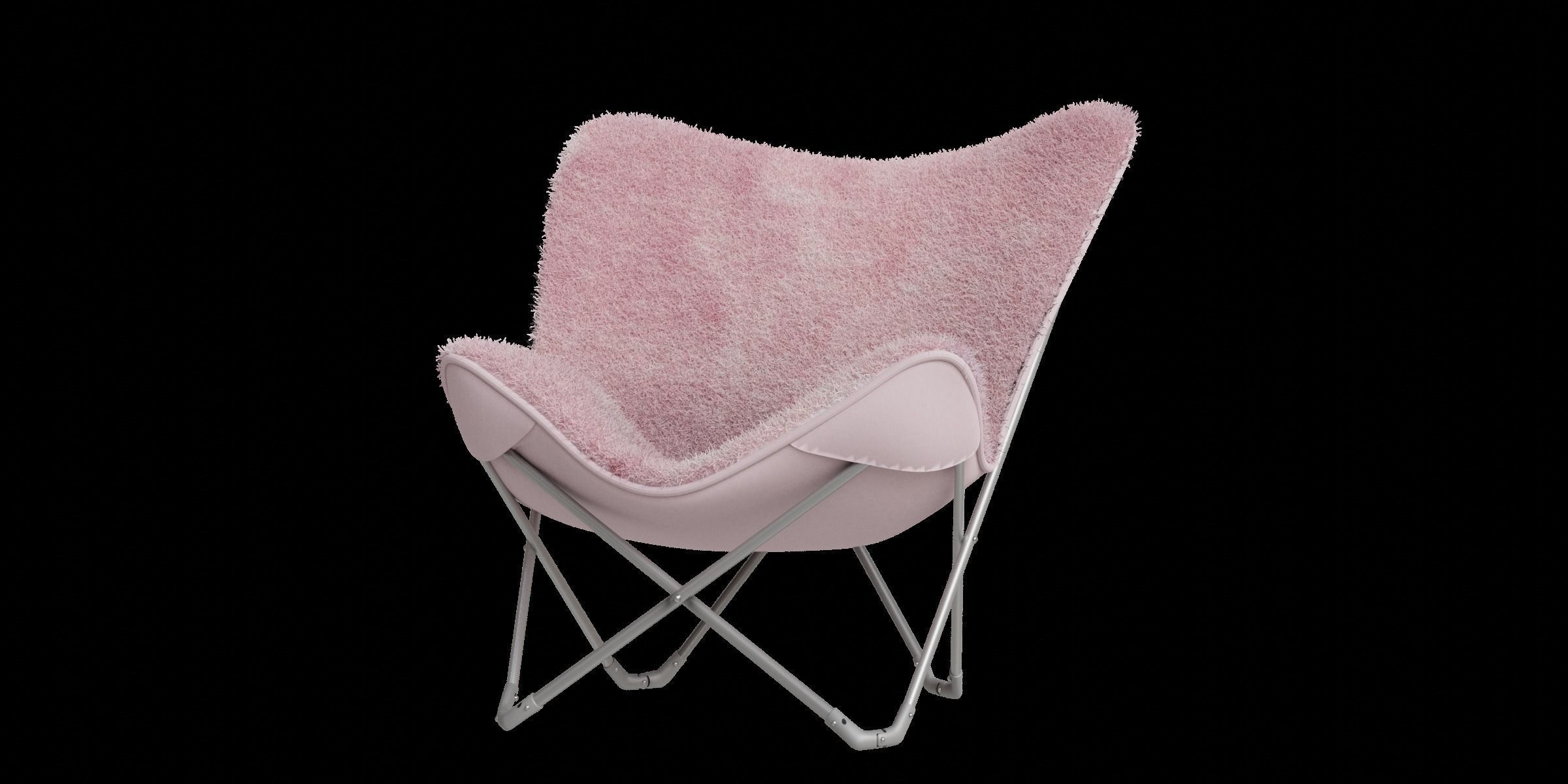 Pink Fur Arm Chair 3D model_4