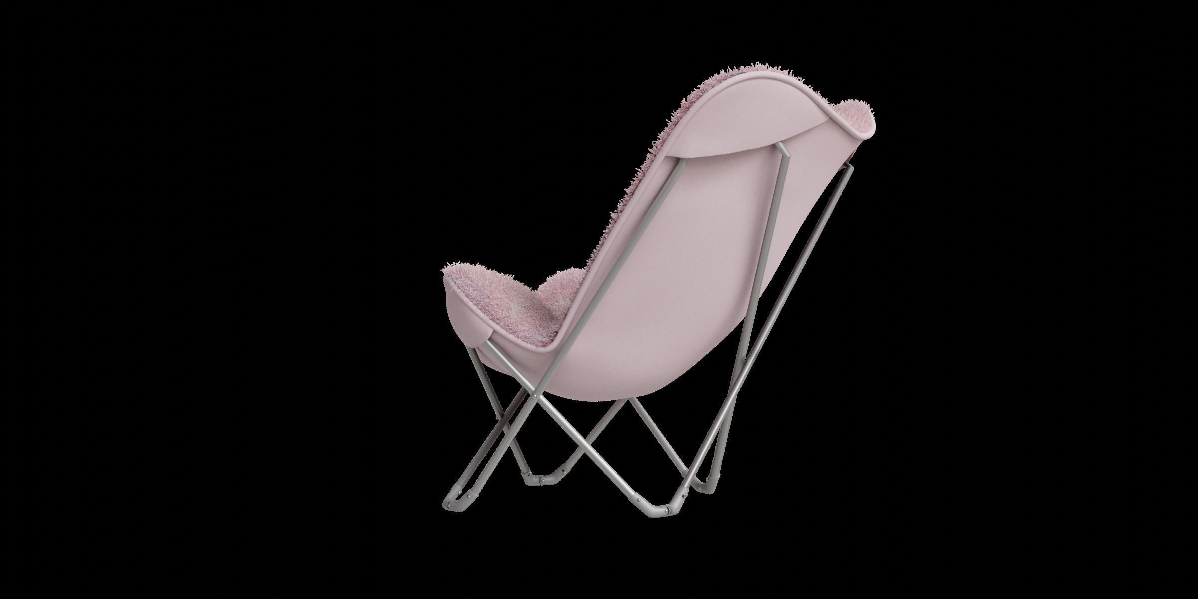Pink Fur Arm Chair 3D model_7