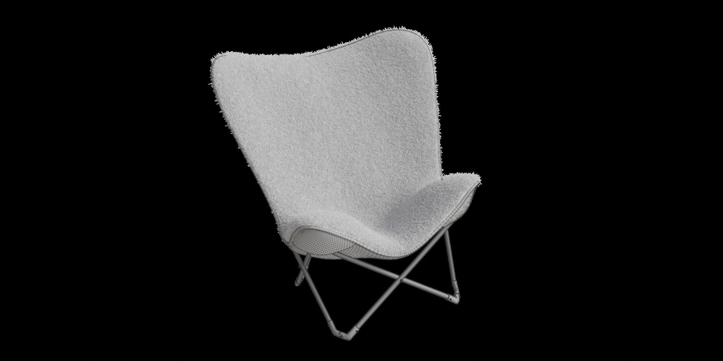 Pink Fur Arm Chair 3D model_2