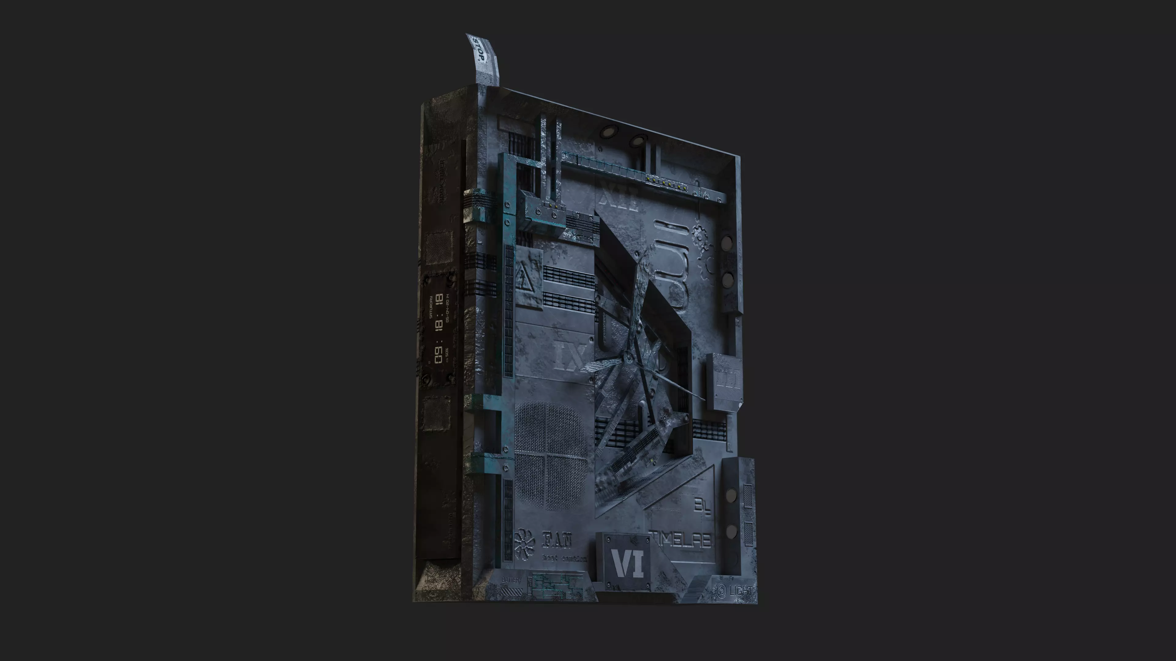 Old Book Clock Low-poly 3D model_0