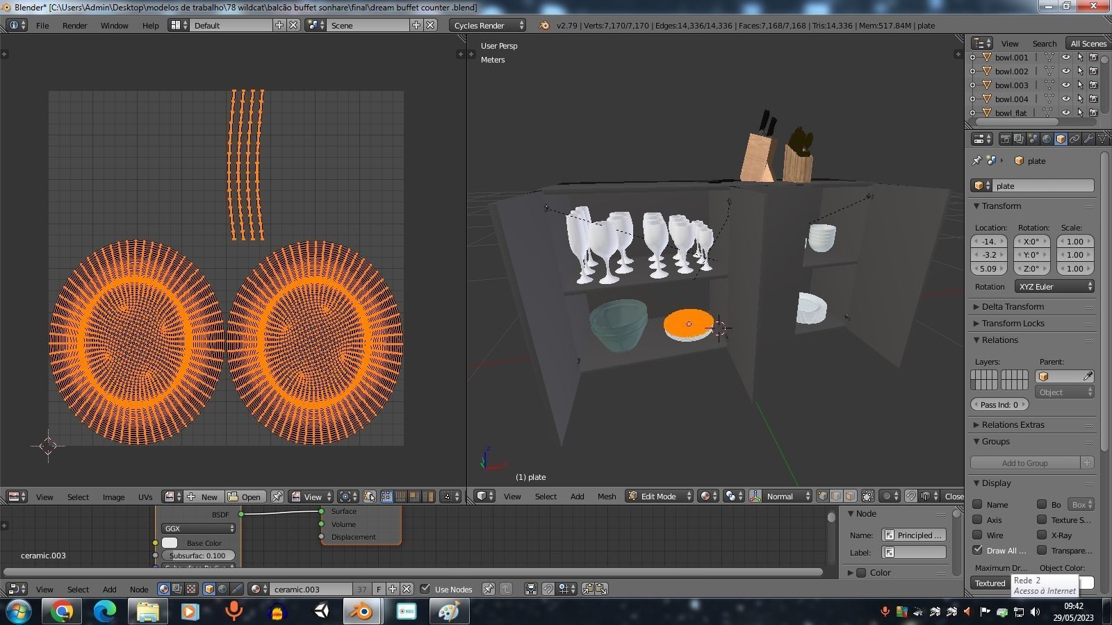 Dream Buffet Counter Low-poly 3D model_14