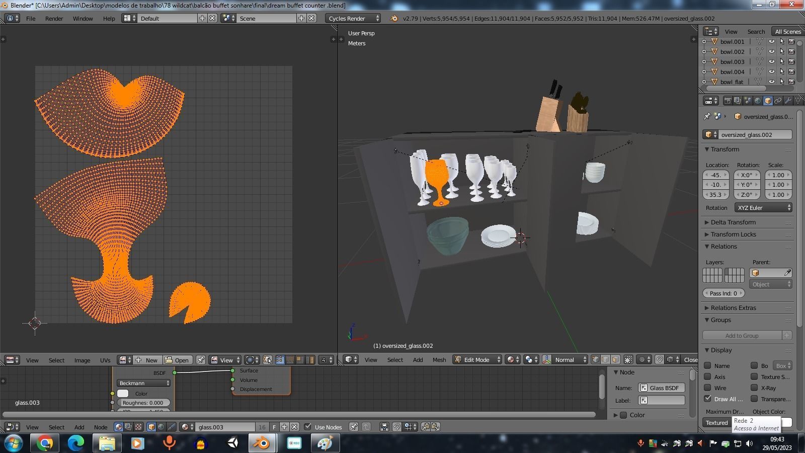 Dream Buffet Counter Low-poly 3D model_16