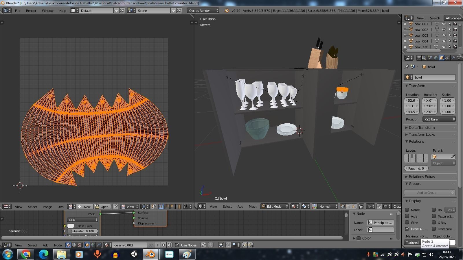 Dream Buffet Counter Low-poly 3D model_17