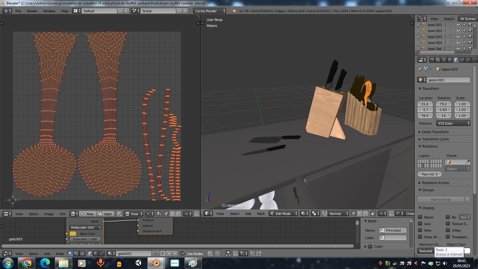 Dream Buffet Counter Low-poly 3D model_21