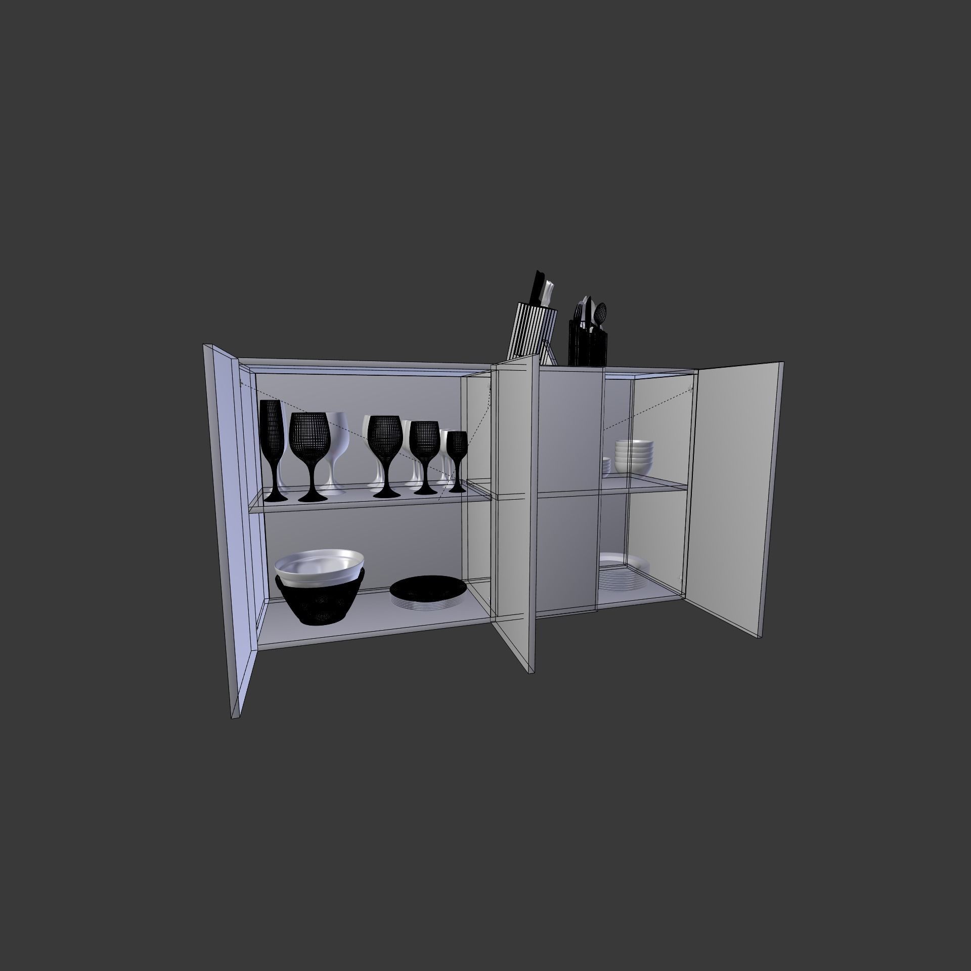 Dream Buffet Counter Low-poly 3D model_22