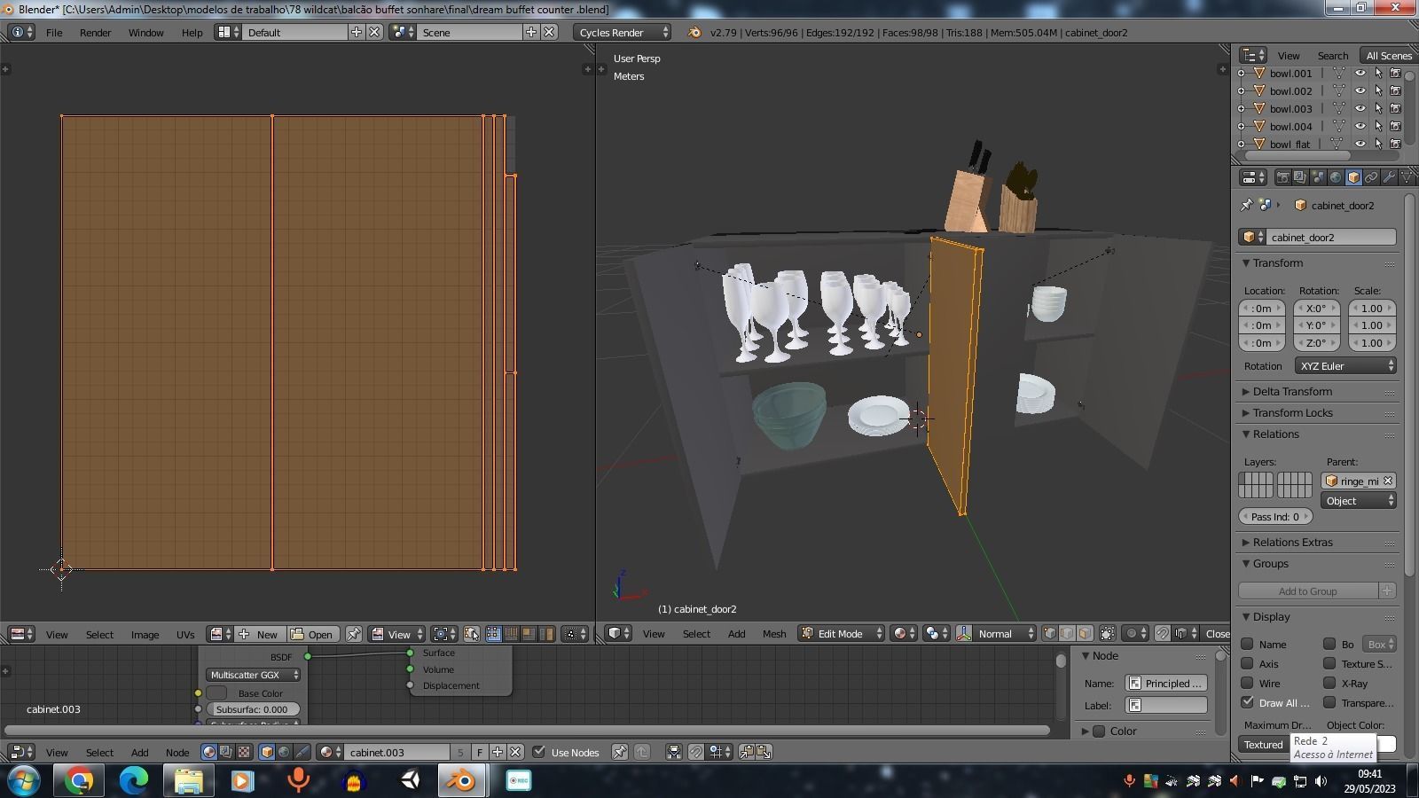 Dream Buffet Counter Low-poly 3D model_10