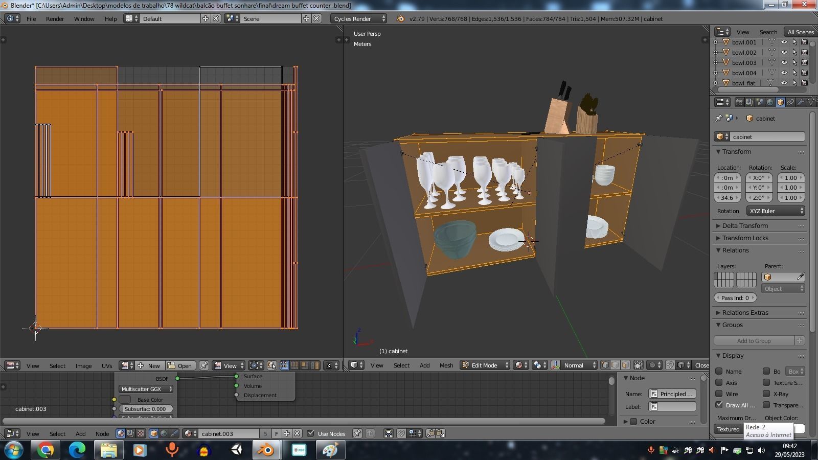 Dream Buffet Counter Low-poly 3D model_11