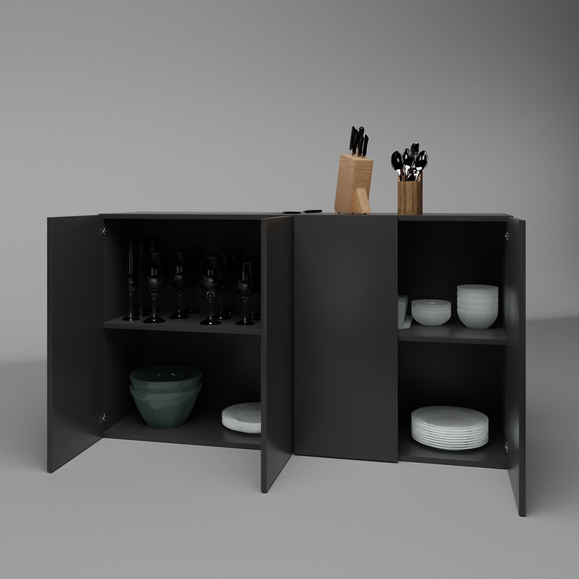 Dream Buffet Counter Low-poly 3D model_3