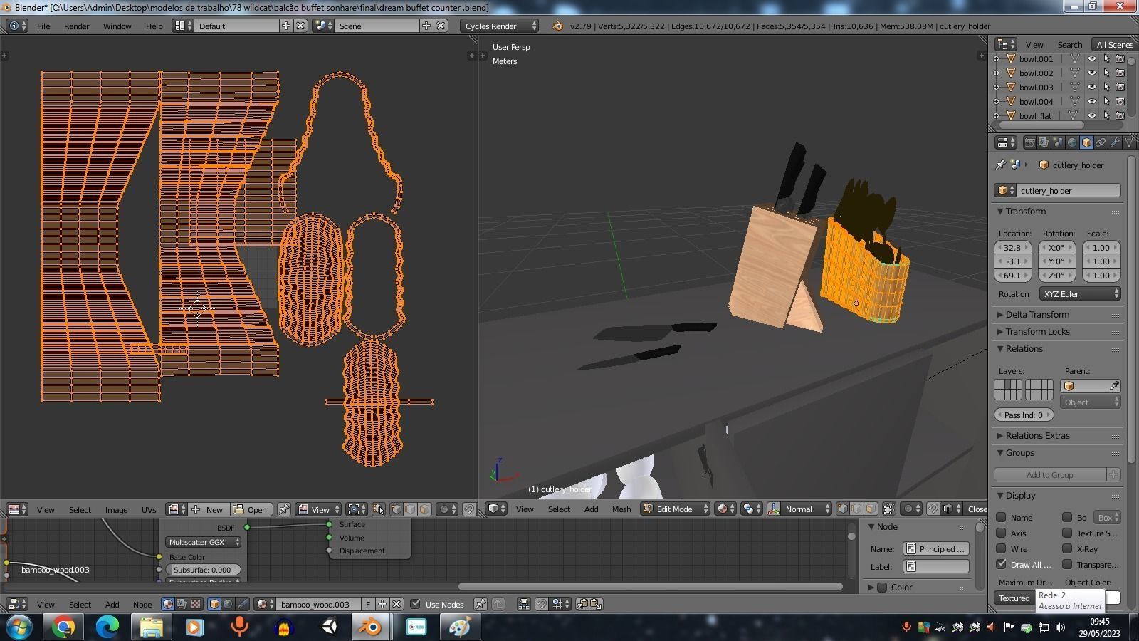 Dream Buffet Counter Low-poly 3D model_20