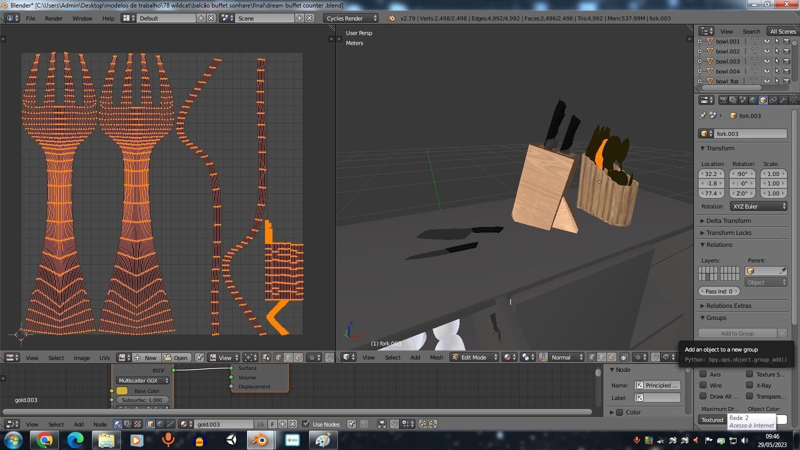 Dream Buffet Counter Low-poly 3D model_12